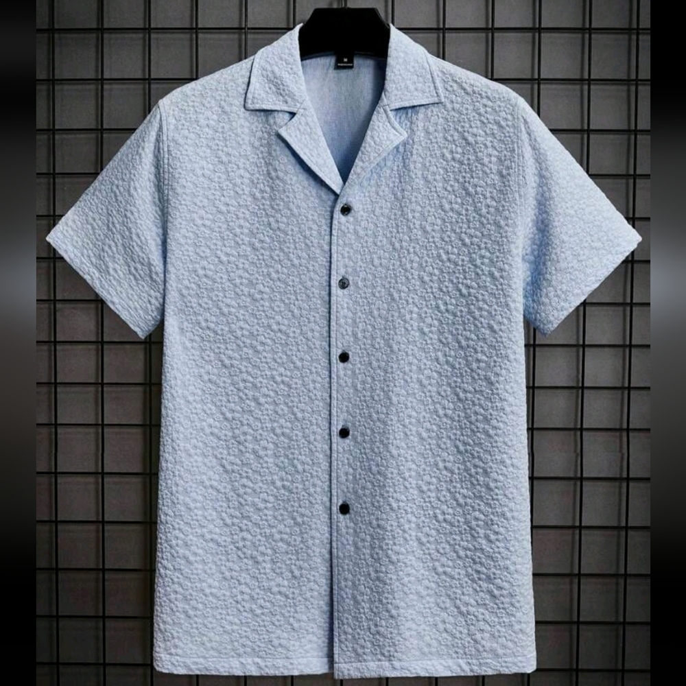 Discontinued Manfinity Hypemode Men Floral Jacquard Button Front Shirt